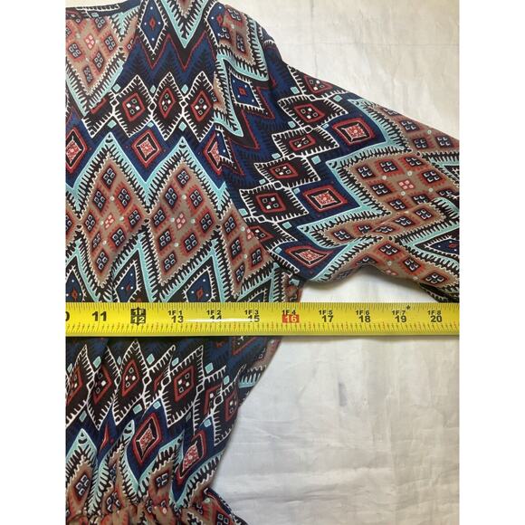 Altar'd State Vintage Boho Dress, Geometric Print, Lace Trim, Women's Small - Picture 5 of 7
